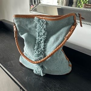 Free people denim bucket purse